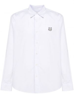 Βαμβακερό πουκάμισο Maison Kitsuné λευκό