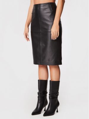 Spódnica skórzana Lidia IO1122F8028 Czarny Slim Fit Ivy Oak