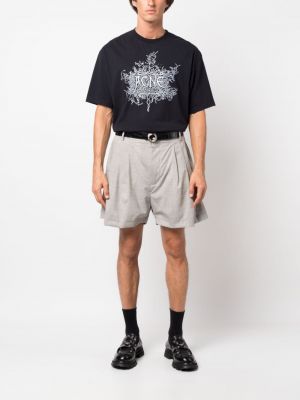 Woll shorts mit plisseefalten Hed Mayner grau