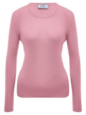 Кашемировый шелковый пуловер Prada розовый