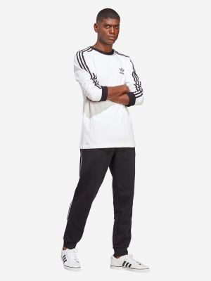 Μακρυμάνικη βαμβακερή μακρυμάνικη μπλούζα Adidas Originals λευκό