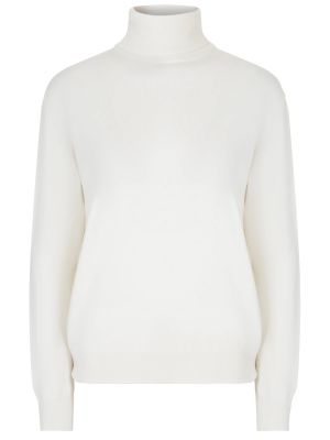 Белый кашемировый свитер Brunello Cucinelli