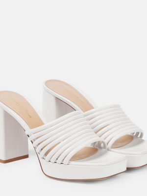 Mules de cuero Gianvito Rossi blanco