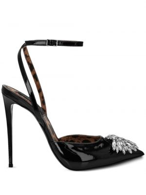 Pantofi cu toc de cristal Philipp Plein negru