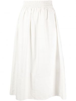 Plisovaná midi sukňa Tibi biela