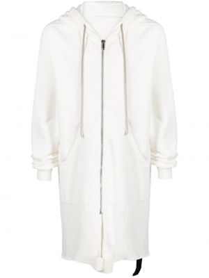 Bluza z kapturem bawełniana asymetryczna Rick Owens Drkshdw biała