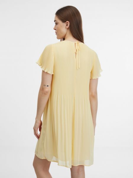 Plisované šaty Orsay žluté