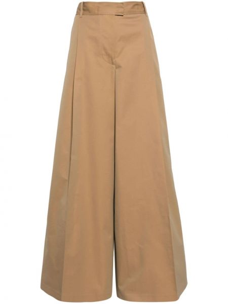 Pantalon en coton large Erdem marron
