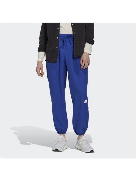 Spodnie plecione Adidas niebieskie