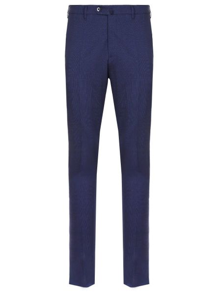 Шерстяные классические брюки Loro Piana синие