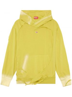 Distressed hoodie mit stickerei Diesel gelb