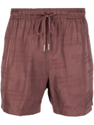 Trykt shorts Calvin Klein brun