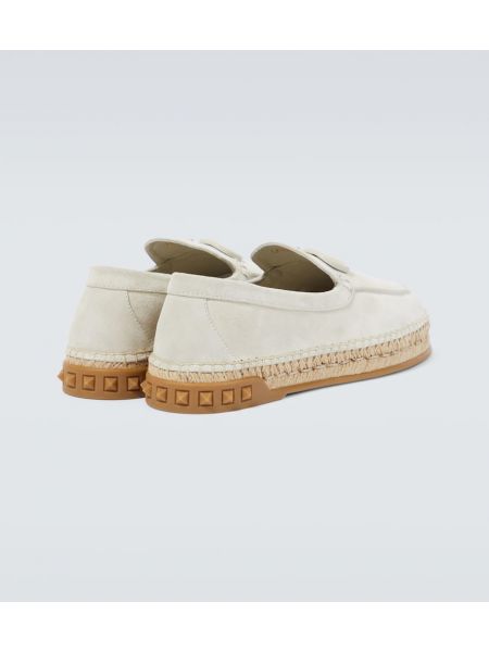 Süet espadril Valentino Garavani beyaz