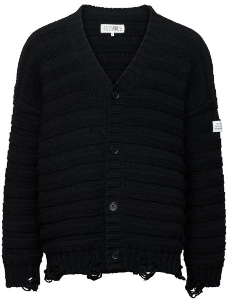 Ilgas megztinis v formos iškirpte Mm6 Maison Margiela juoda