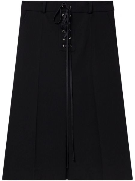 Černé vlněné midi sukně Stella Mccartney