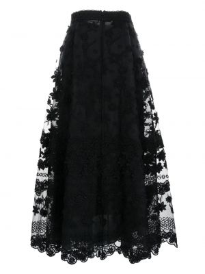 Spódnica midi w kwiatki Elie Saab czarna