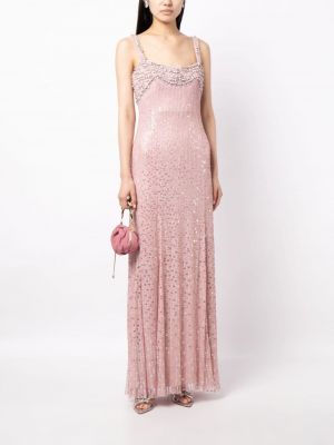 Křišťálové koktejlové šaty Jenny Packham růžové