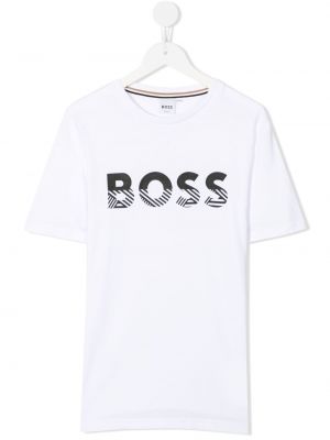 Bomuld t-shirt for piger Boss Kidswear hvid