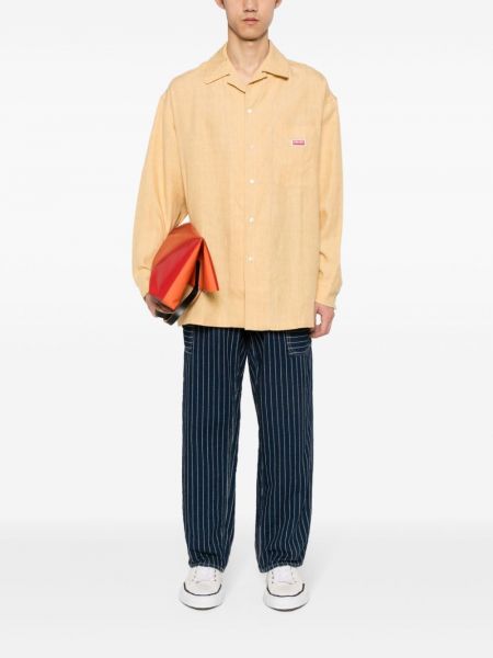 Oversized lněná košile Kenzo žlutá