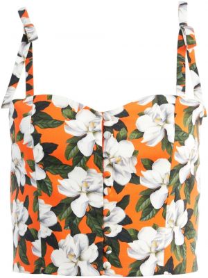 Trykt floral crop top Alice+olivia oransje