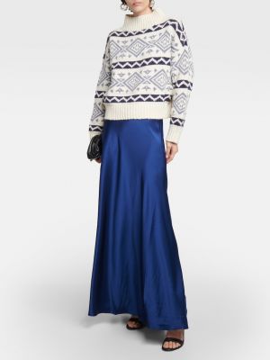 Атласная длинная юбка Polo Ralph Lauren синяя