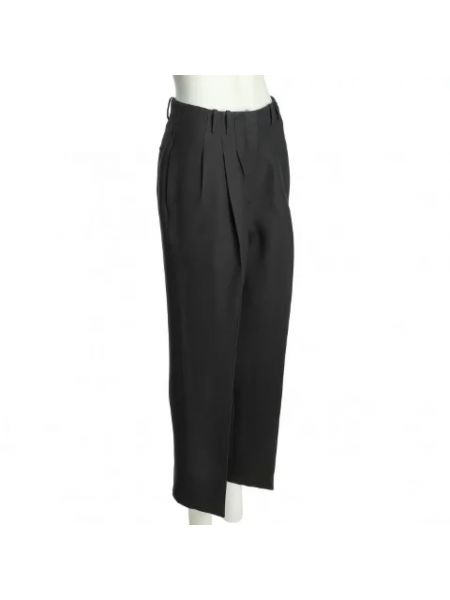 Jedwabne spodnie Dior Vintage czarne