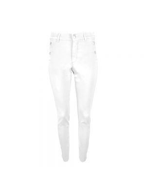 Spodnie z wysoką talią slim fit 2-biz białe