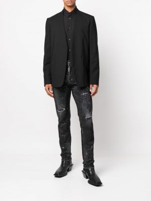 Straight jeans mit kristallen Dsquared2 schwarz