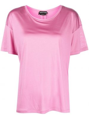 Копринена тениска Tom Ford розово