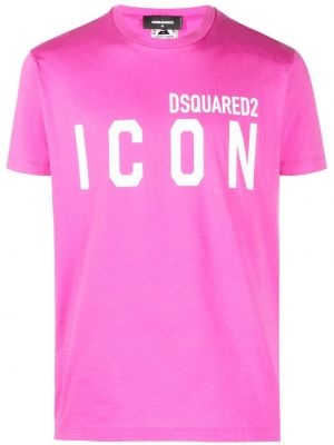 T-shirt con stampa Dsquared2 rosa