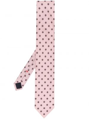 Копринена вратовръзка на цветя с принт Lady Anne розово