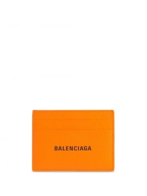 Portefeuille à imprimé Balenciaga orange