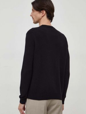 Gyapjú pulóver Sisley fekete