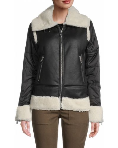 Стеганая куртка с мехом из искусственного меха Karl Lagerfeld Paris, черная