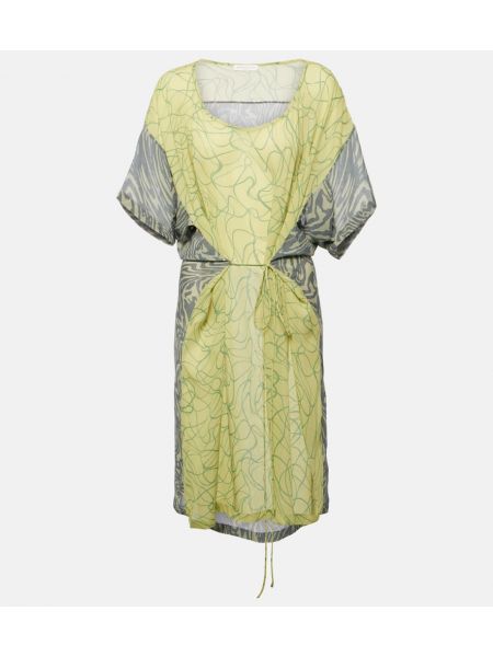 Kleid mit print Dries Van Noten gelb