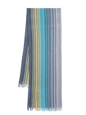 Плетен памучен шал Missoni синьо