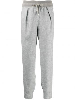 Pantalones de lino Lorena Antoniazzi gris