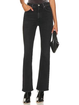 Jeans skinny taille haute slim large Agolde noir