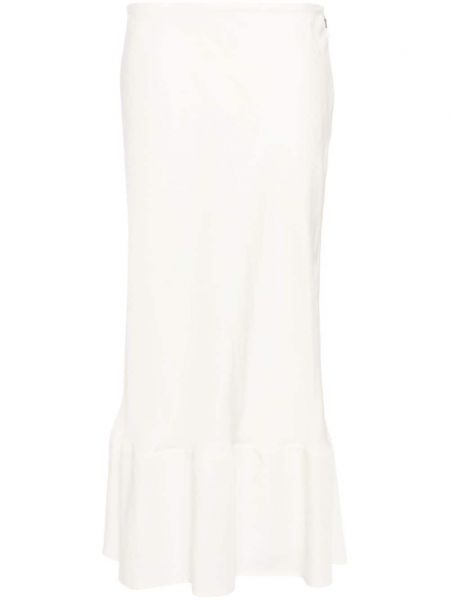 Priehľadná midi sukňa Lemaire biela