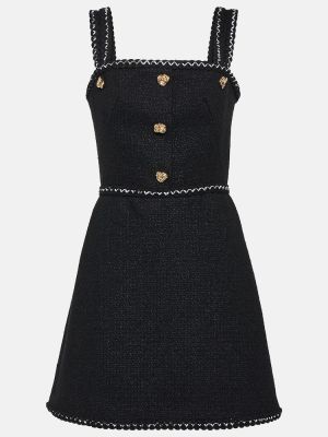 Mini vestido de tweed Alexander Mcqueen negro