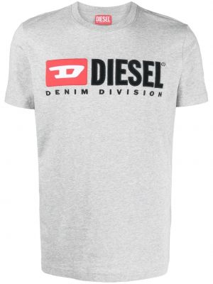 Hímzett póló Diesel szürke