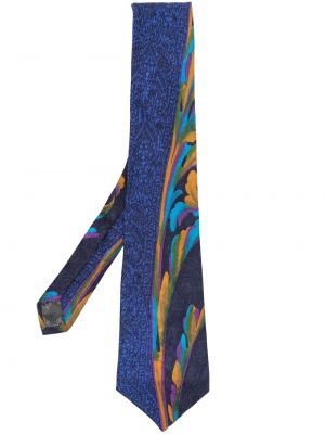 Hodvábna kravata s potlačou s paisley vzorom Versace Pre-owned modrá