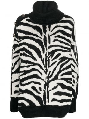 Oversize pullover mit zebra-muster Maison Bohemique