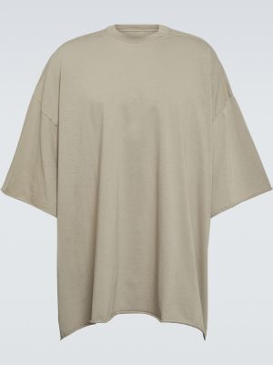 Bavlněné tričko jersey Rick Owens béžové