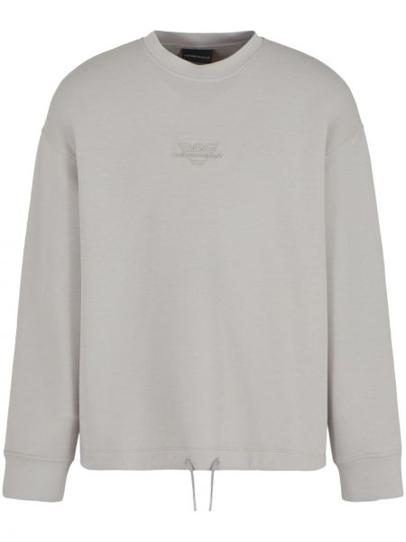Sweatshirt mit stickerei mit rundem ausschnitt Emporio Armani grau