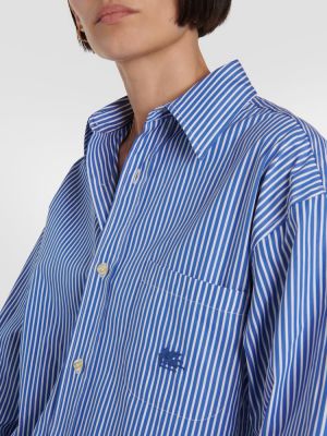 Pruhovaná bavlněná košile Etro modrá