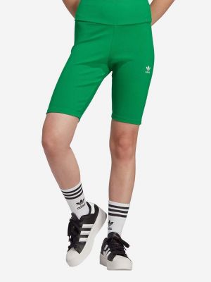Magas derekú rövidnadrág Adidas Originals zöld