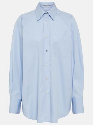 Bavlněná košile Stella Mccartney modrá