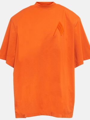 Bavlněné tričko jersey The Attico oranžové