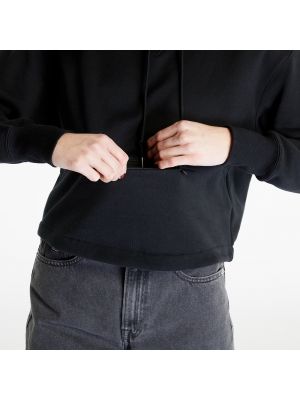 Oversized fleece φούτερ με κουκούλα χωρίς τακούνι Nike μαύρο